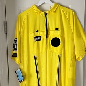 Official Sports-New with Yellow Referee Jersey with Black Accents- size Men’s XL
